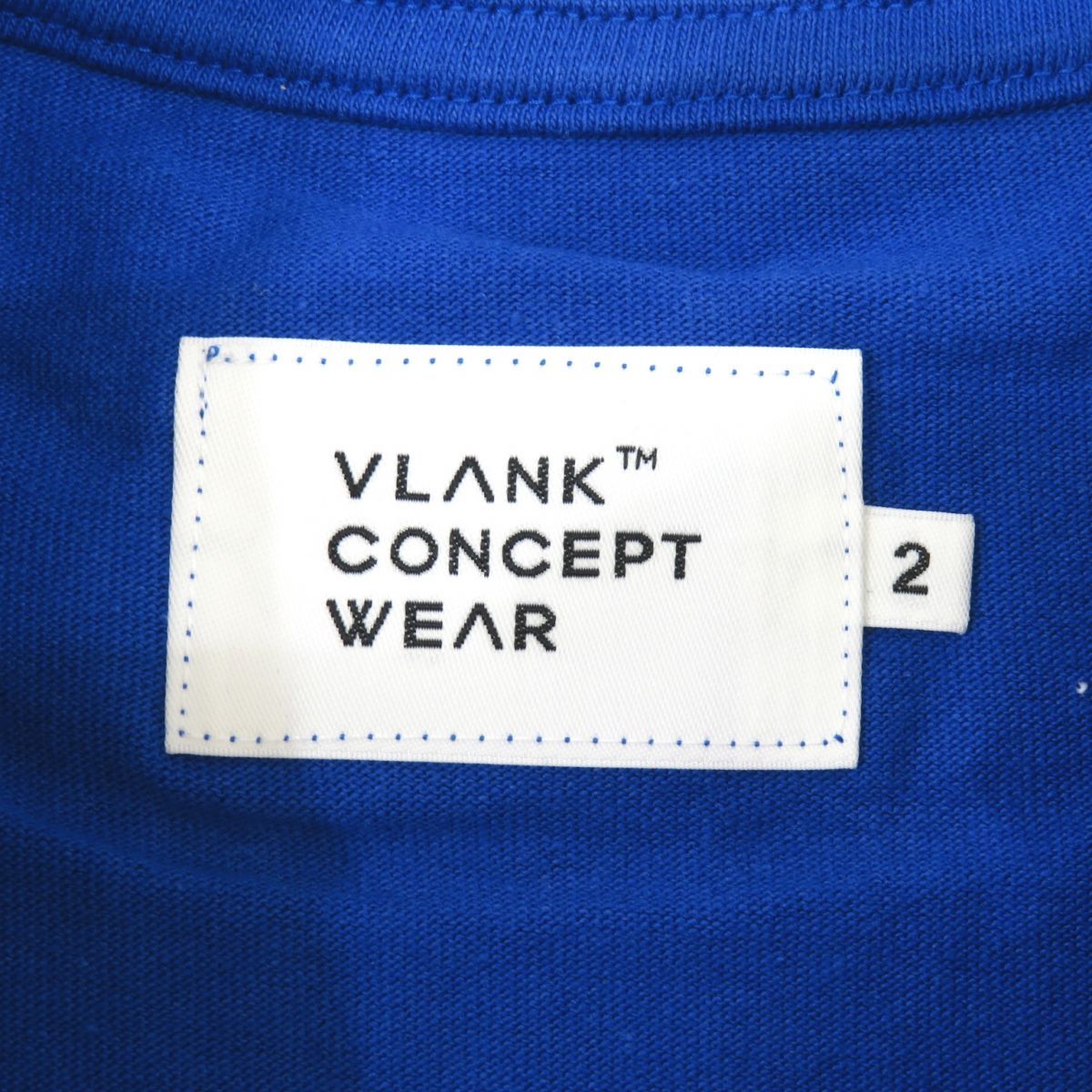 130 VLANK CONCEPT WEAR ブランクコンセプトウェア 半袖 Tシャツ サイズ2 ブルー ※中古美品_画像7