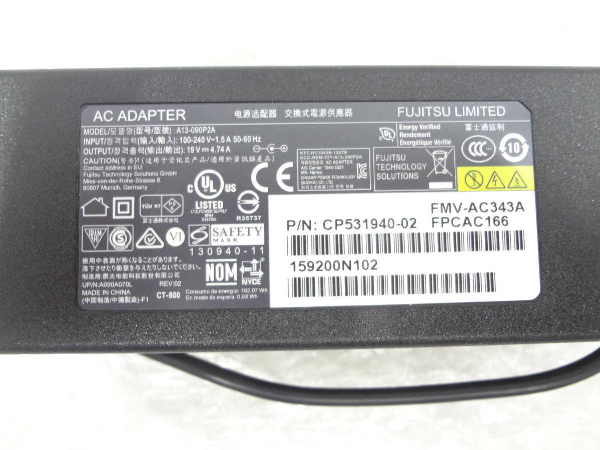  last 50 piece summarize FUJITSU AC adapter FMV-AC343A 19V 4.74A glasses cable attaching used operation goods 