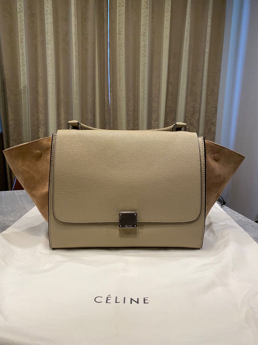 CELINE セリーヌ トラペーズ レザー スエード 2WAYハンドバッグ