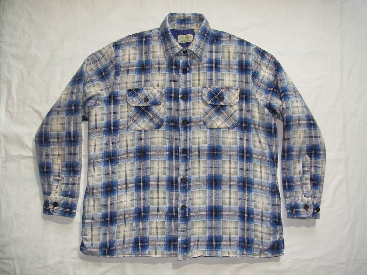 ☆ 90s ビンテージ Men´s Store オンブレ チェック 中綿 キルティング