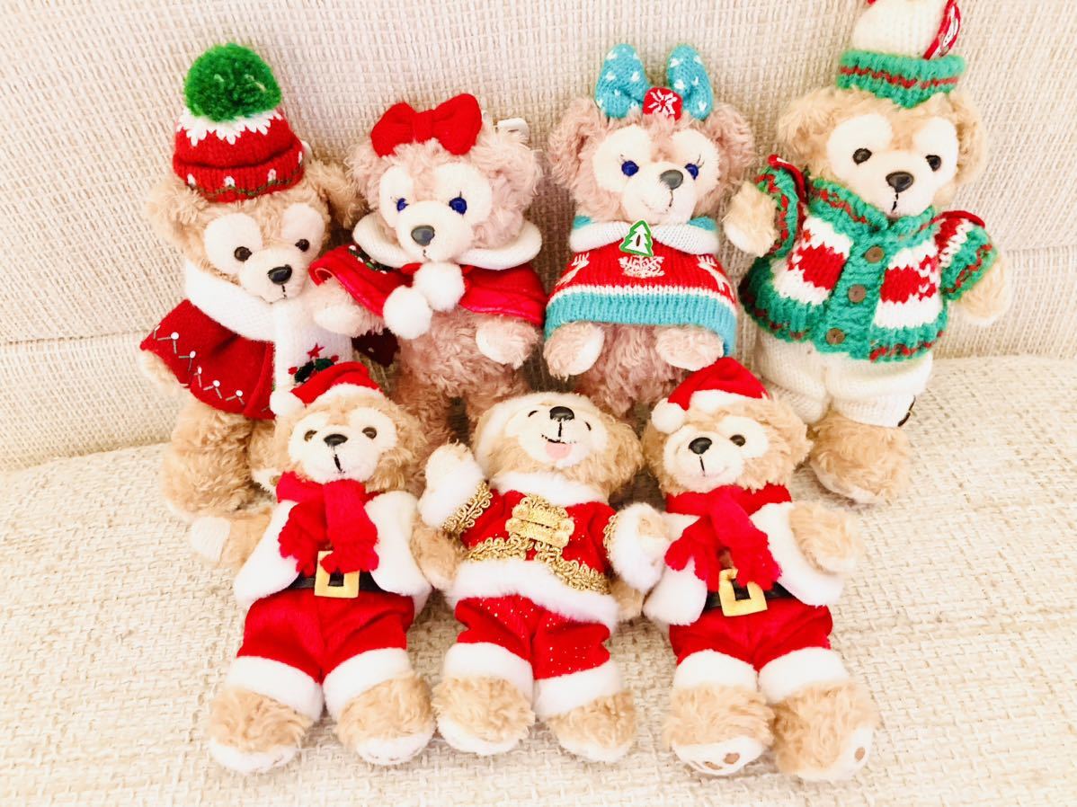 TDSディズニーシー ダッフィー シェリーメイ クリスマス　ぬいぐるみ バッジ　ストラップ人形　7体セットまとめ売り！　ヴォヤッジ