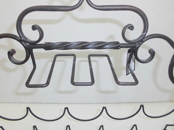 * 67593 wine bottle rack 10ps.@ for antique style W66xD26xH51cm iron made black wine bottle keeper rack holder unused **