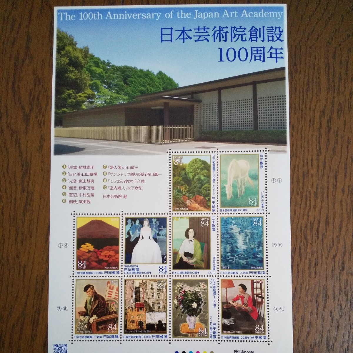 日本芸術院創設100周年 記念切手_画像1