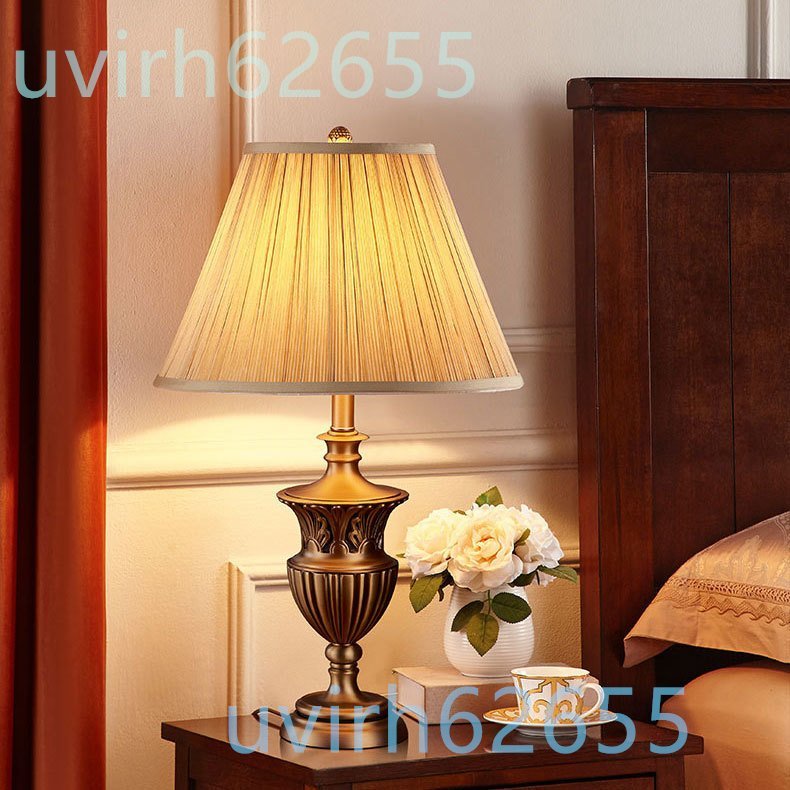 美品★アメリカ式 真鍮スタンド ア復古風デザインデスクトップランプ インテリア 寝室 ランプ ベッドサイドランプ 卓上スタンド