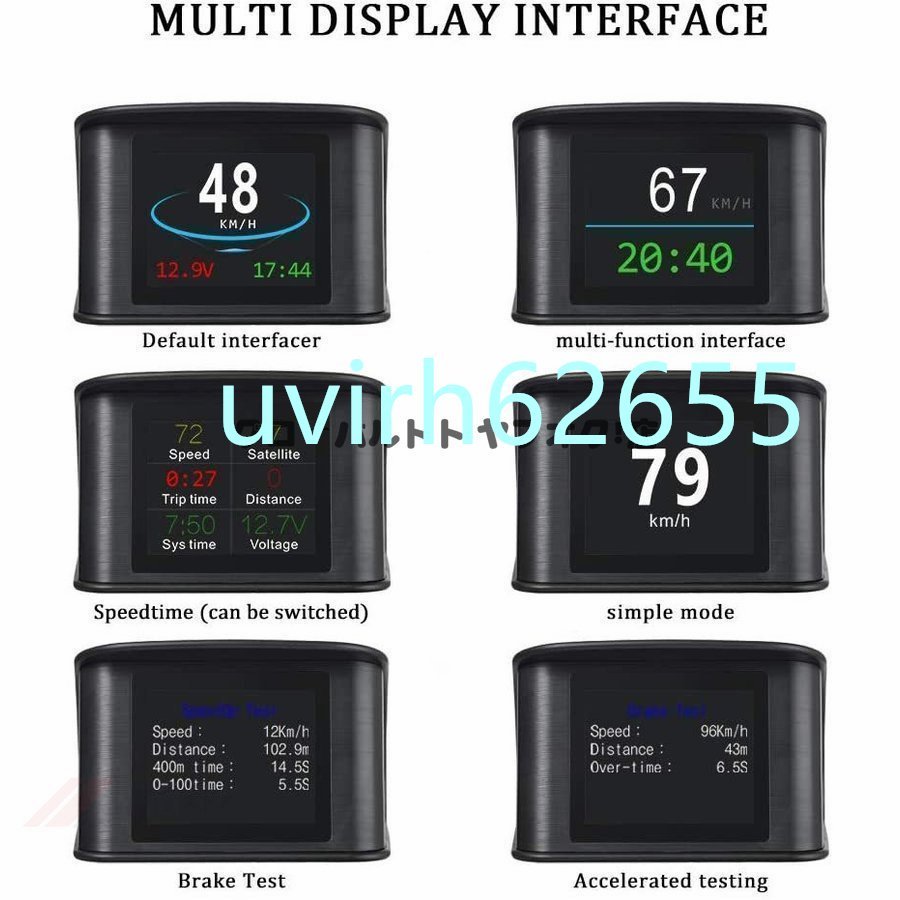 実用★ HUD GPS スピードメーター ディスプレイ表示 速度/水温/燃費/回転/走行距離の測定 車載スピードメータ_画像7