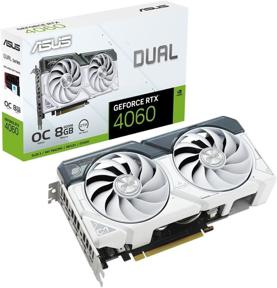 新品 ホワイト ASUS DUAL GeForce RTX 4060 OC エディション 8GB GDDR6 DUAL-RTX4060-O8G-WHITE 国内正規代理店品_画像1