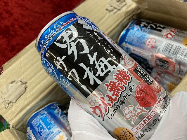 1005 送料込み お酒 アルコール まとめ売り サッポロ×ノーベル製菓 男梅サワー 三党 350ml×24缶 訳アリ お買い得_画像2