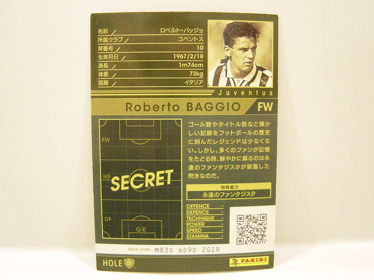 ■ WCCF 2015-2016 HOLE ロベルト・バッジョ Roberto Baggio 1967 Italy Juventus FC 1990-1995 History Of Legendsの画像5