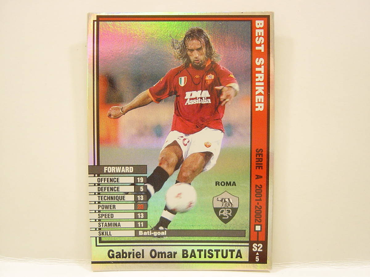 ■ WCCF 2001-2002 BS ガブリエル・バティストゥータ　Gabriel Batistuta 1969 Argentina　AS Roma 01-02 Italy Serie A Best Striker_画像1