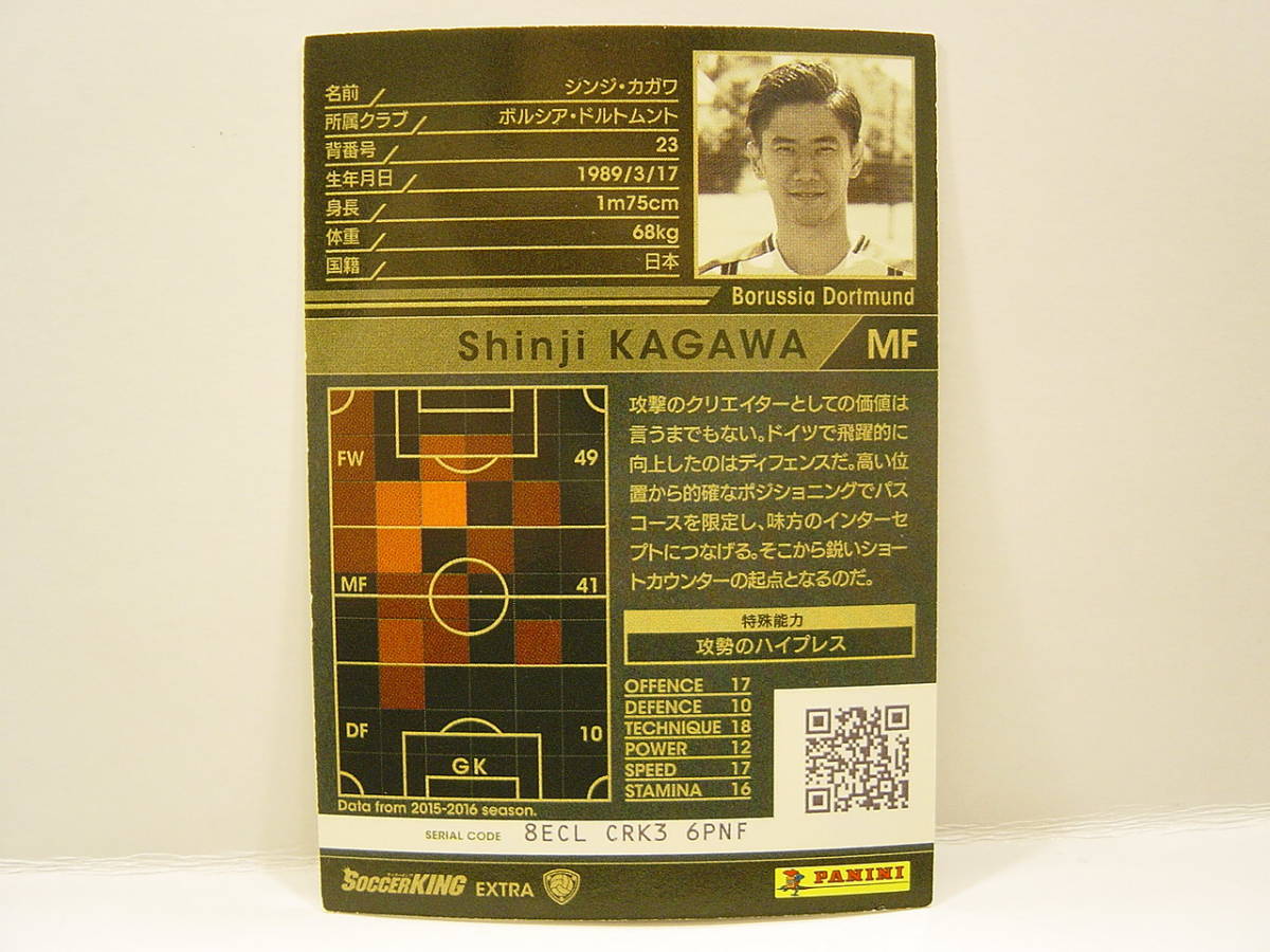 ■ WCCF 2016-2017 WOM-EXT シンジ・カガワ　香川真司 1989 Shinji Kagawa　Borussia Dortmund 16-17 Extra Card_画像4