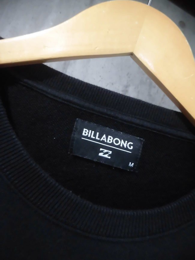 BILLABONG ビラボン ロゴ サガラワッペン クルーネック スウェット トレーナーM/黒 ブラック/メンズ/BA012-Z09/サーフ スノーボード_画像7