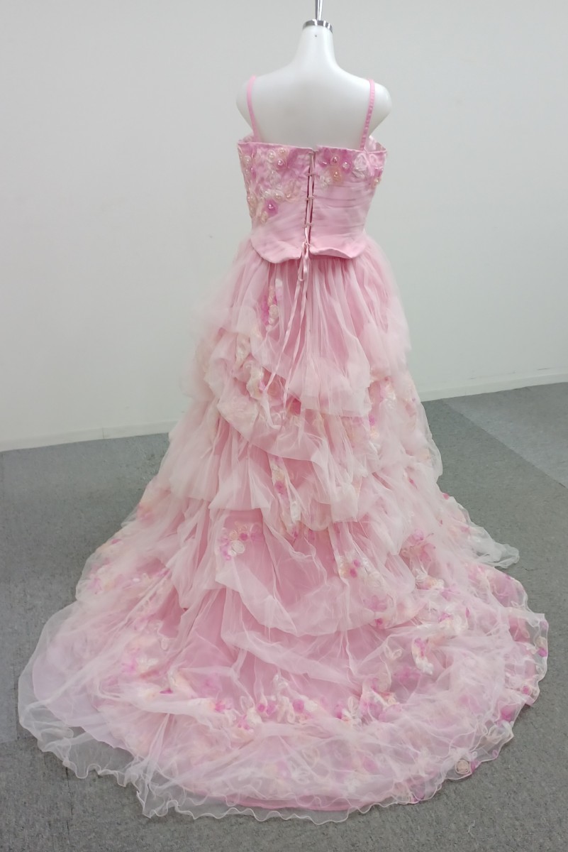 岩ド43【送料無料】ウェディングドレス カラードレス ピンク 19号 結婚式 衣装 撮影 記念写真 パーティー ドレス 花 231113_画像2