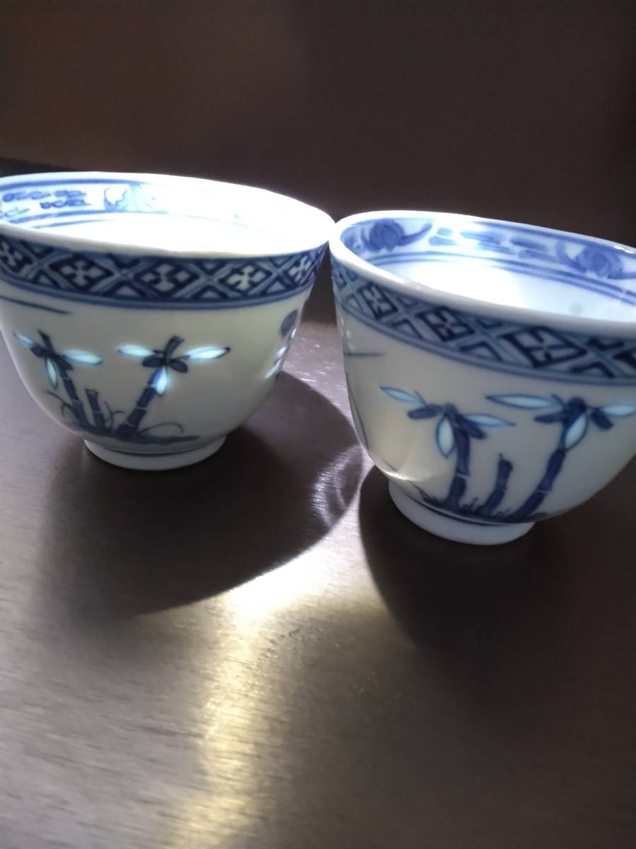 中国古玩　康煕年製　蛍手青華煎茶碗　中国古美術_画像1