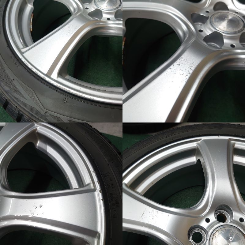 【S6】VIOLENTO　プリウス　カローラー　17X7J+48　100X5　ハブ径54　19年製造　溝あり　ダンロップ　215/45R17_①ホイール　傷　ガリキズ　エンブレム腐食