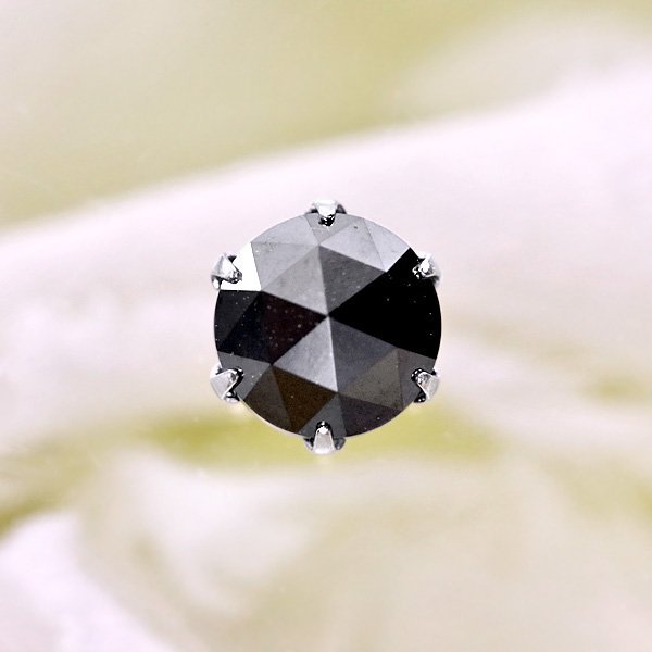 【新品・未使用】1円～最落無 天然ブラックダイヤモンド 計1.60ct,プラチナ クールに輝く ローズカット 大粒ブラックダイヤ スタッドピアス_画像3