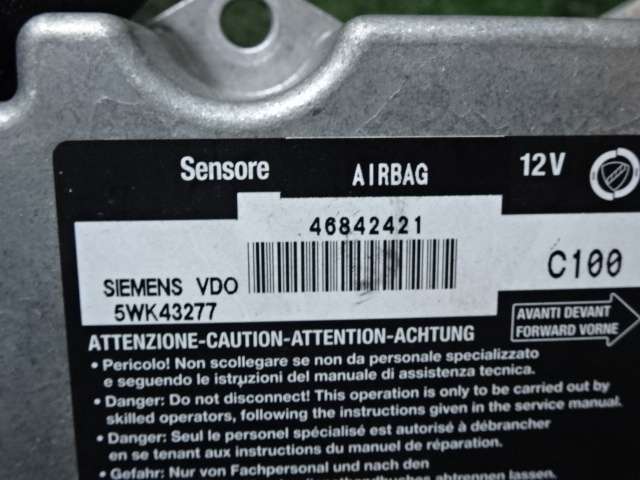  in voice correspondence Alpha Romeo 147*937AB 2009* air bag computer * air bag sensor *46842421 5WK43277