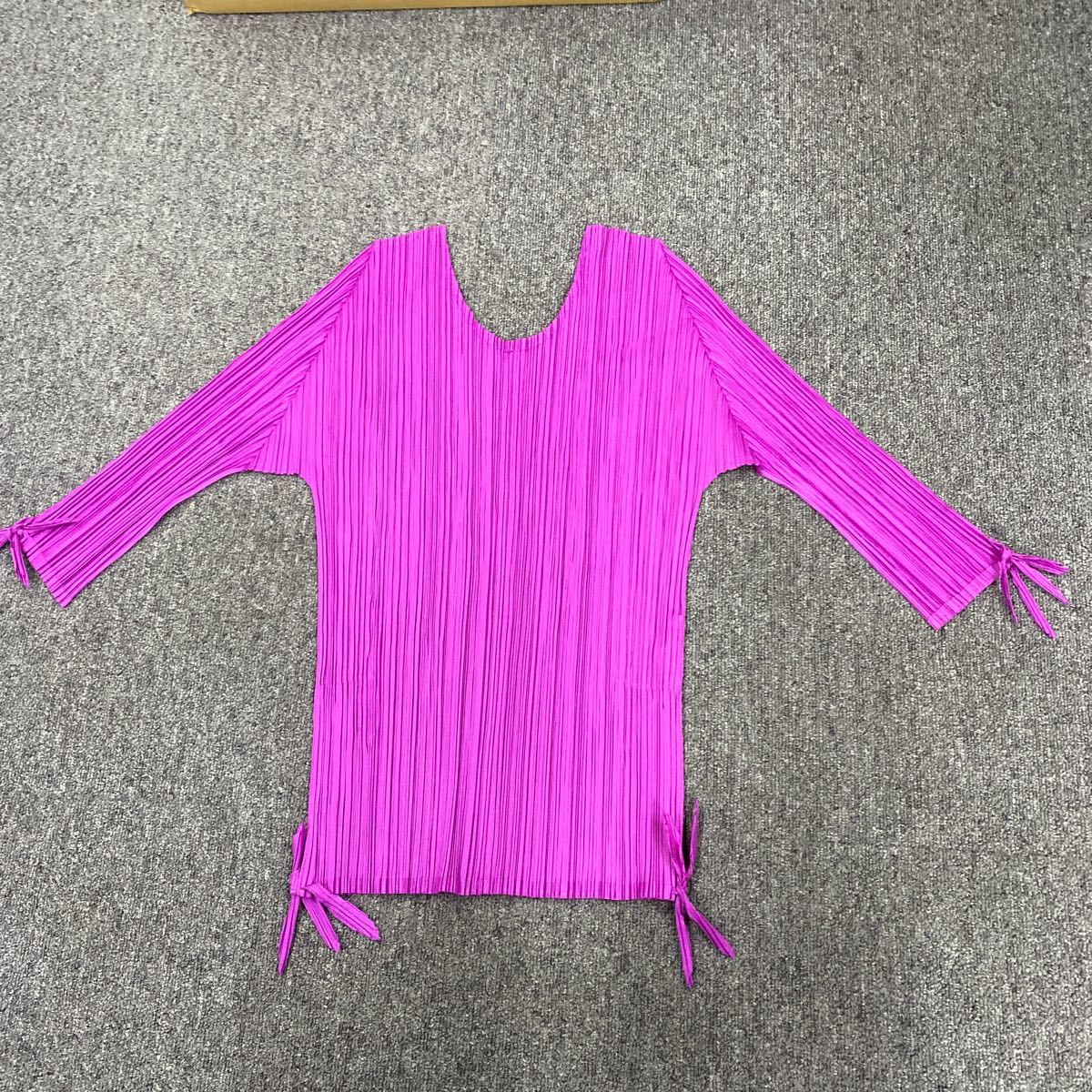 11352 PLEATS PLEASE ISSEY MIYAKE プリーツプリーズ イッセイミヤケ 7分袖　プリーツカットソー トップスサイズ3_画像1