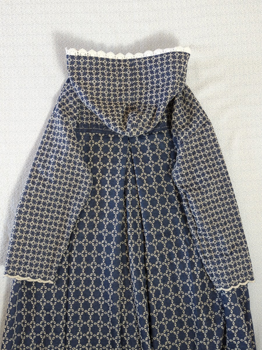 **handmade**　Cottonデニム刺繍　前ボタン　フード羽織りコート　ハンドメイド_画像8
