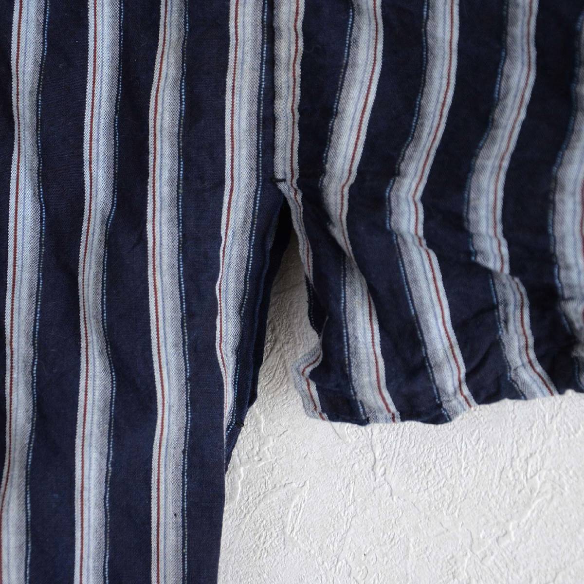 野良着古着着物木綿縞模様ジャパンヴィンテージリメイク素材昭和 noragi jacket kimono cotton stripe japan vintage_画像8