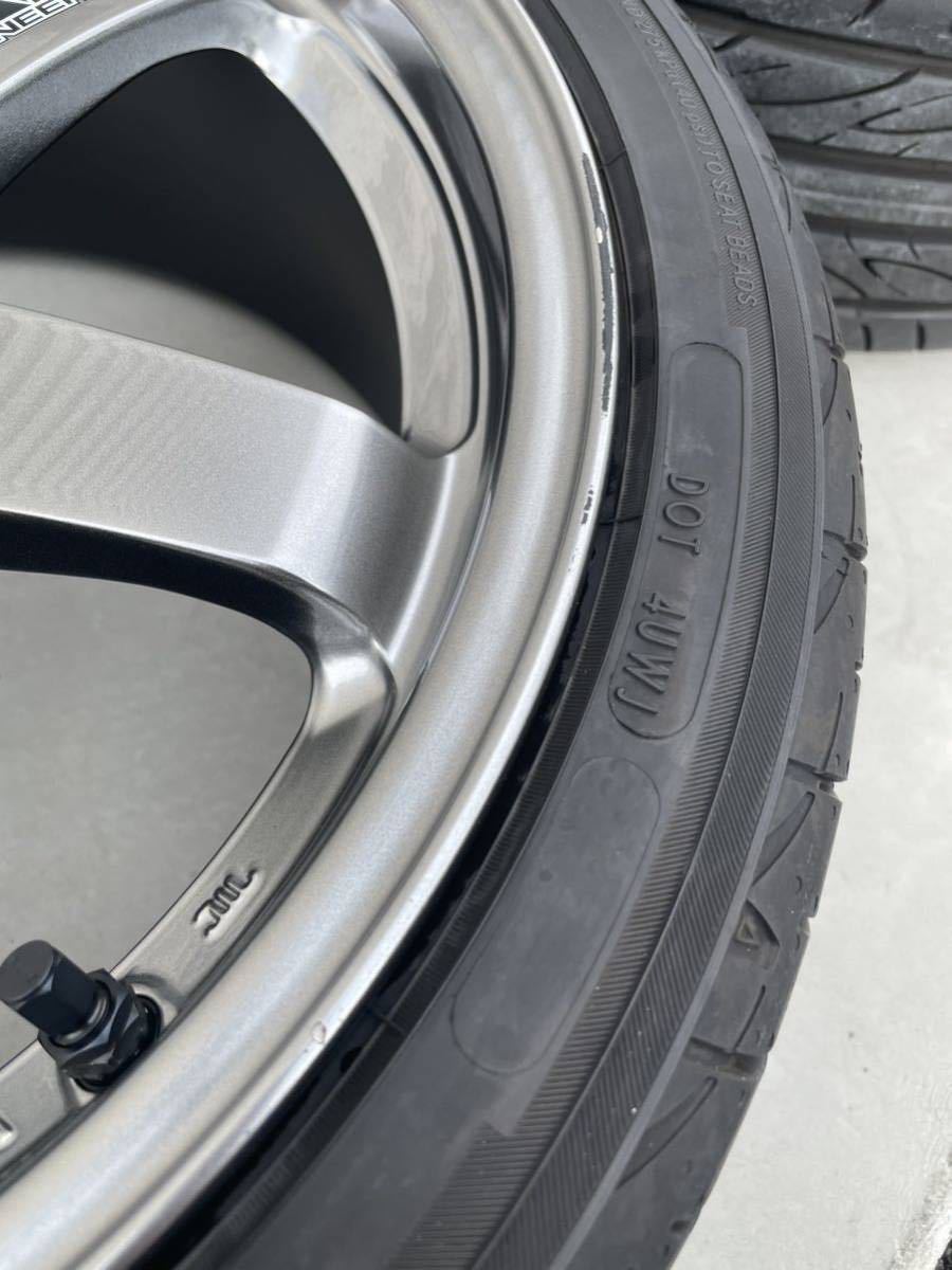 RAYS レイズ TE37 17インチ 7.5J +48? オフセット不明 4本 ヨコハマ Advan Fleva 205/40R17 当時物 美品 シビック インテグラ MR2_画像8