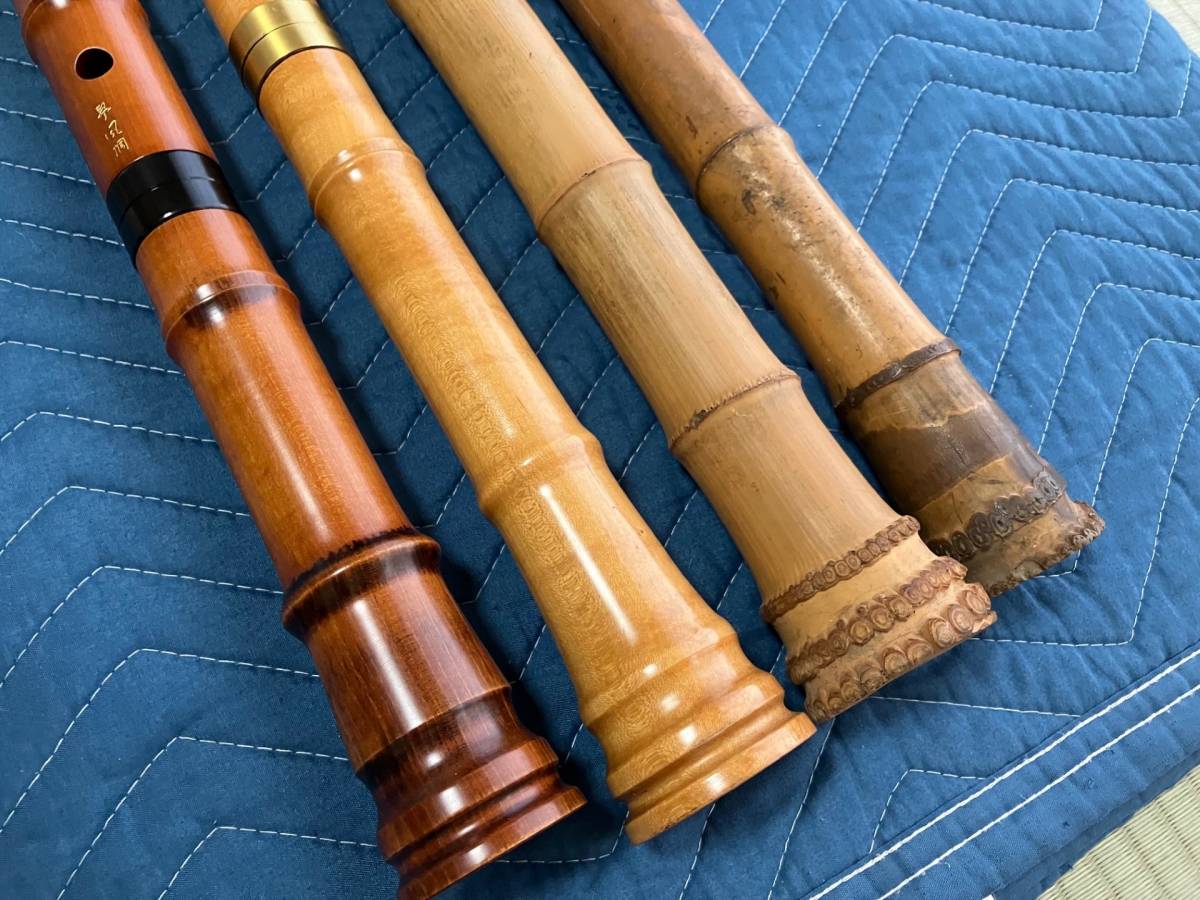 和楽器 尺八 木製 竹製　4本 各種 部品取り 練習用にいかがでしょう ※商品詳細を確認下さい！ _画像8