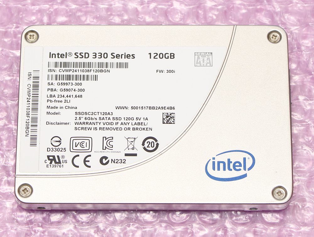 Intel SSD 330 Series 120GB SSDSC2CT120A3 SATA 6Gb/s 9.5mm_画像3