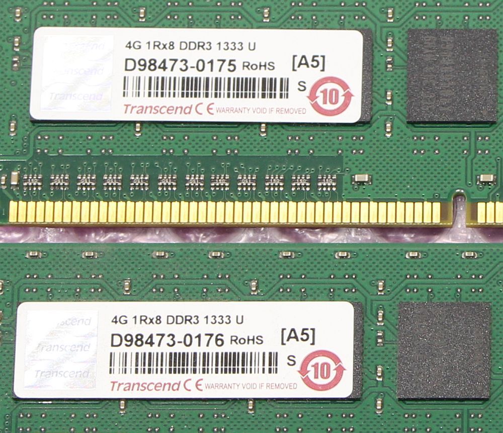 PC3-10600U(DDR3-1333)-4GB×2枚★合計8GB /Transcend_画像2