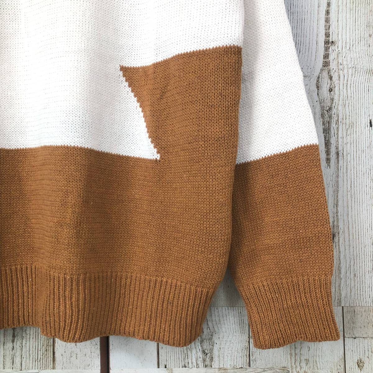 * new goods * knitted sweater 3 color ka ramen zM~L blue white Brown Korea Street stylish blue white tea color spring [ anonymity delivery * free shipping ]
