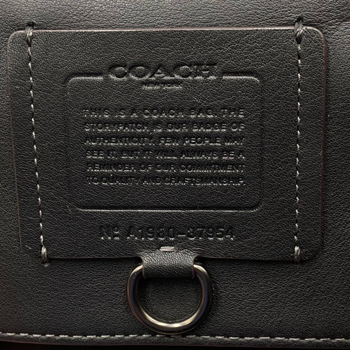 1円【希少/美品】COACH コーチ リビングトン メンズ バイクバッグ ショルダーバッグ メッセンジャーバッグ レザー ブラック 黒 斜め掛け_画像10