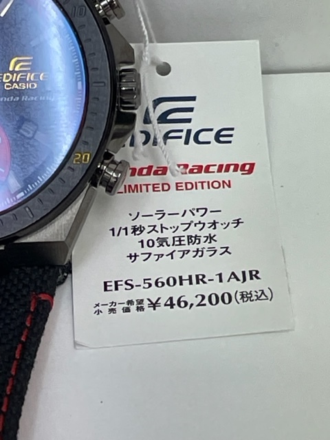 CASIO EDIFICE　エディフィス　20周年記念　限定品　Honda Racing ソーラー腕時計　EFS-560HR-1AJR_画像3