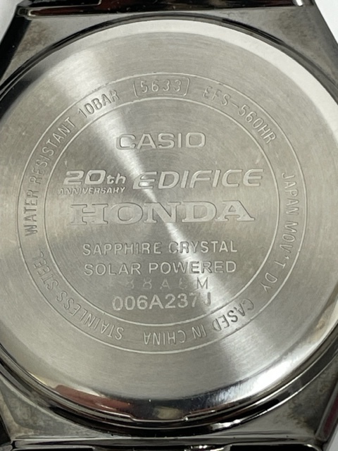 CASIO EDIFICE　エディフィス　20周年記念　限定品　Honda Racing ソーラー腕時計　EFS-560HR-1AJR_画像8