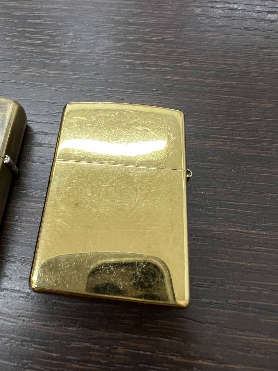 #2622　zippo　ジッポ MANUFACTURING CO　/ SOLID BRASS ソリッドブラス 二個おまとめ　ゴールドカラー　着火未確認_画像6