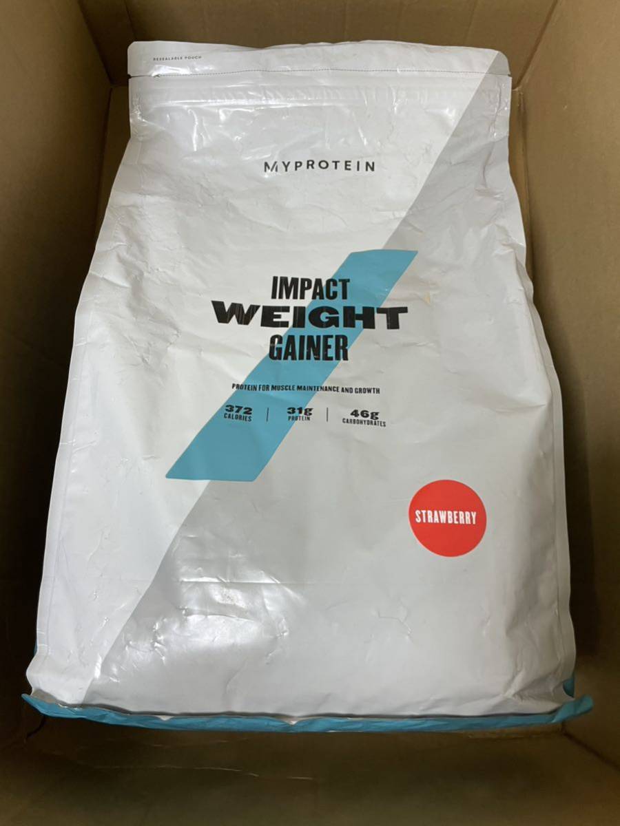 AZ-71 Myprotein マイプロテイン インパクトウェイトゲイナー５kg ストロベリー味　訳あり_画像1