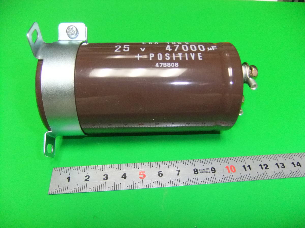  Nippon Chemi-Con made high capacity aluminium electrolysis condenser 25V 47000μF LXA 105*C 1 piece new goods stock goods C