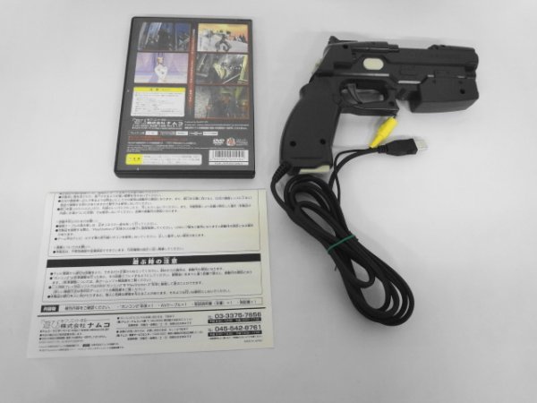 PS2 23-035 ソニー sony プレイステーション2 PS2 プレステ2 ガンコン2 銃型 コントローラー ソフト セット ナムコ GUN CON 動作確認済_画像4