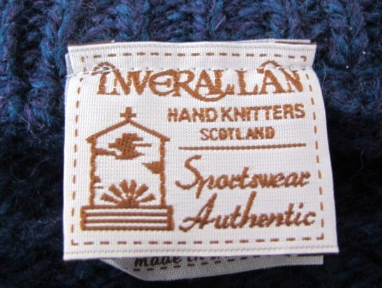 ★INVERALLAN インバーアラン ケーブル ニット メンズM 青/ブルー ハンドメイド ウール スコットランド製 正規品★_画像4