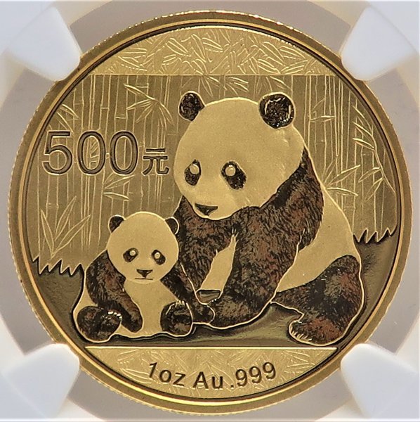 【0081】中国 2012年 パンダ500元1オンスプルーフ金貨 MS69（準最高鑑定）の画像1
