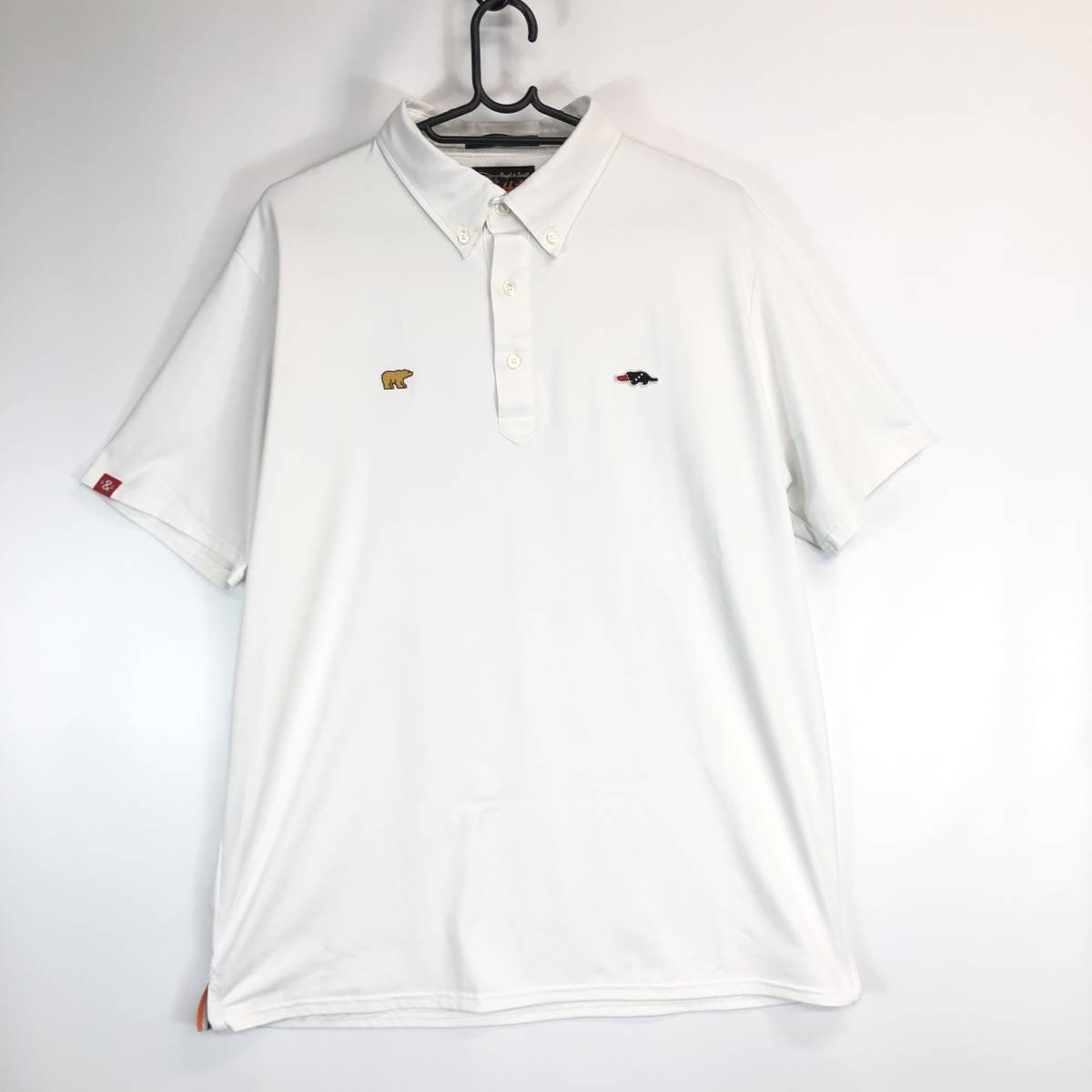 ラフ＆スウェル×ゴールデンベア rough&swell Golden Bear ボタンダウンポロシャツ ホワイト 速乾 ホワイト Lサイズ RSM-20096 日本製