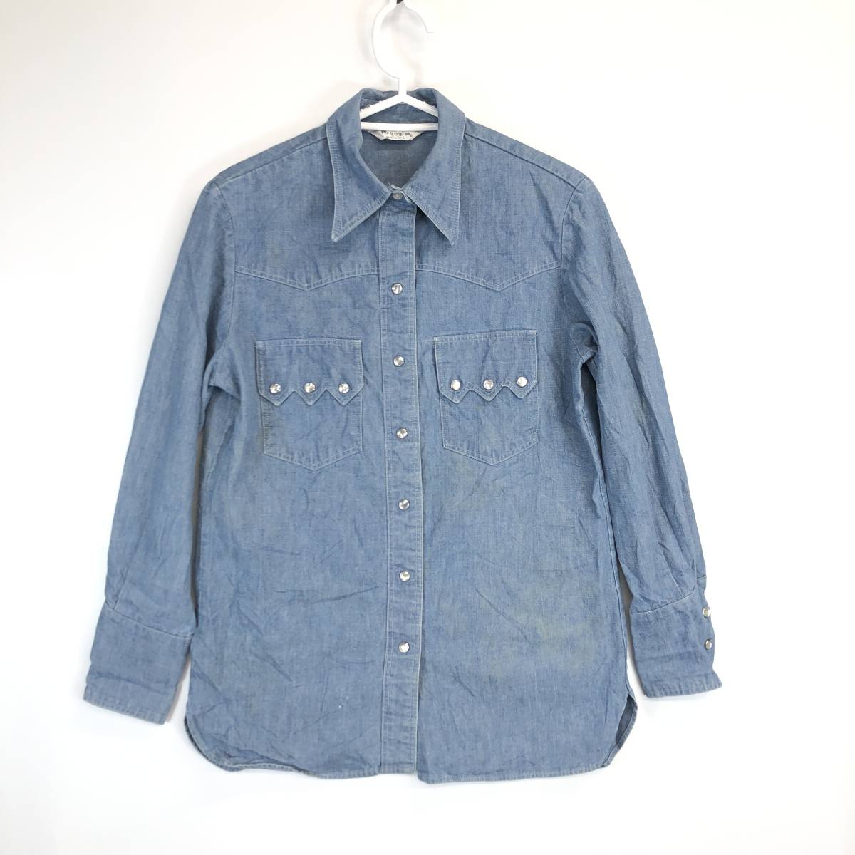 60s 70s USA製 ラングラー Wrangler デニムウエスタンシャツ 36サイズ