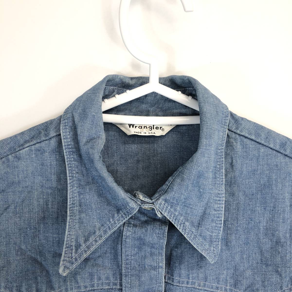 60s 70s USA製 ラングラー Wrangler デニムウエスタンシャツ 36 60s 70s USA製 ラングラー Wrangler デニムウエスタンシャツ 36