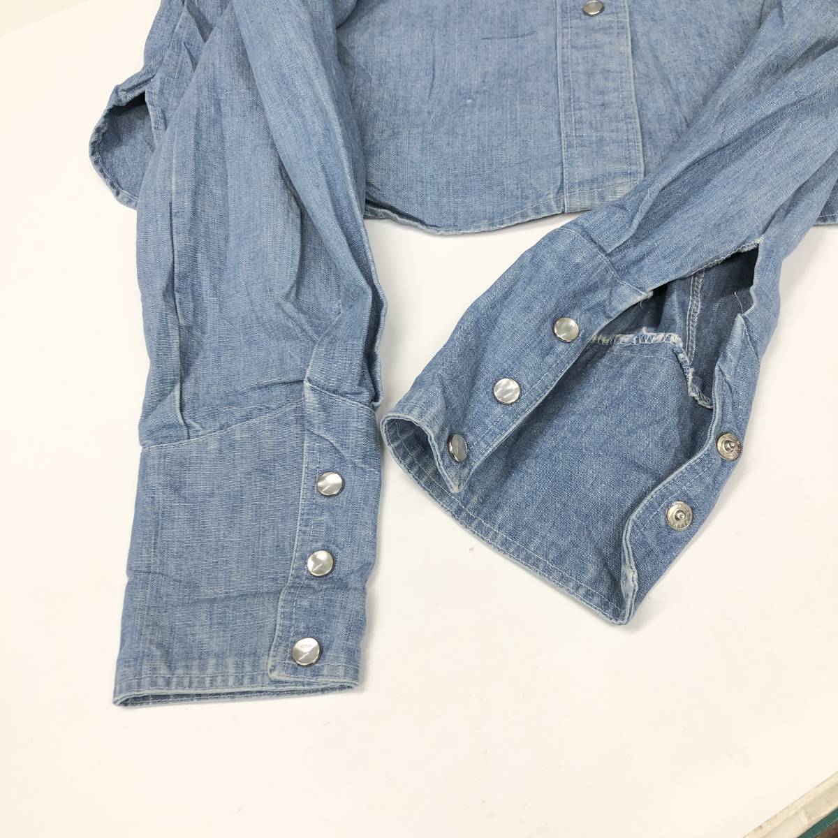 60s 70s USA製 ラングラー Wrangler デニムウエスタンシャツ 36 60s 70s USA製 ラングラー Wrangler デニムウエスタンシャツ 36