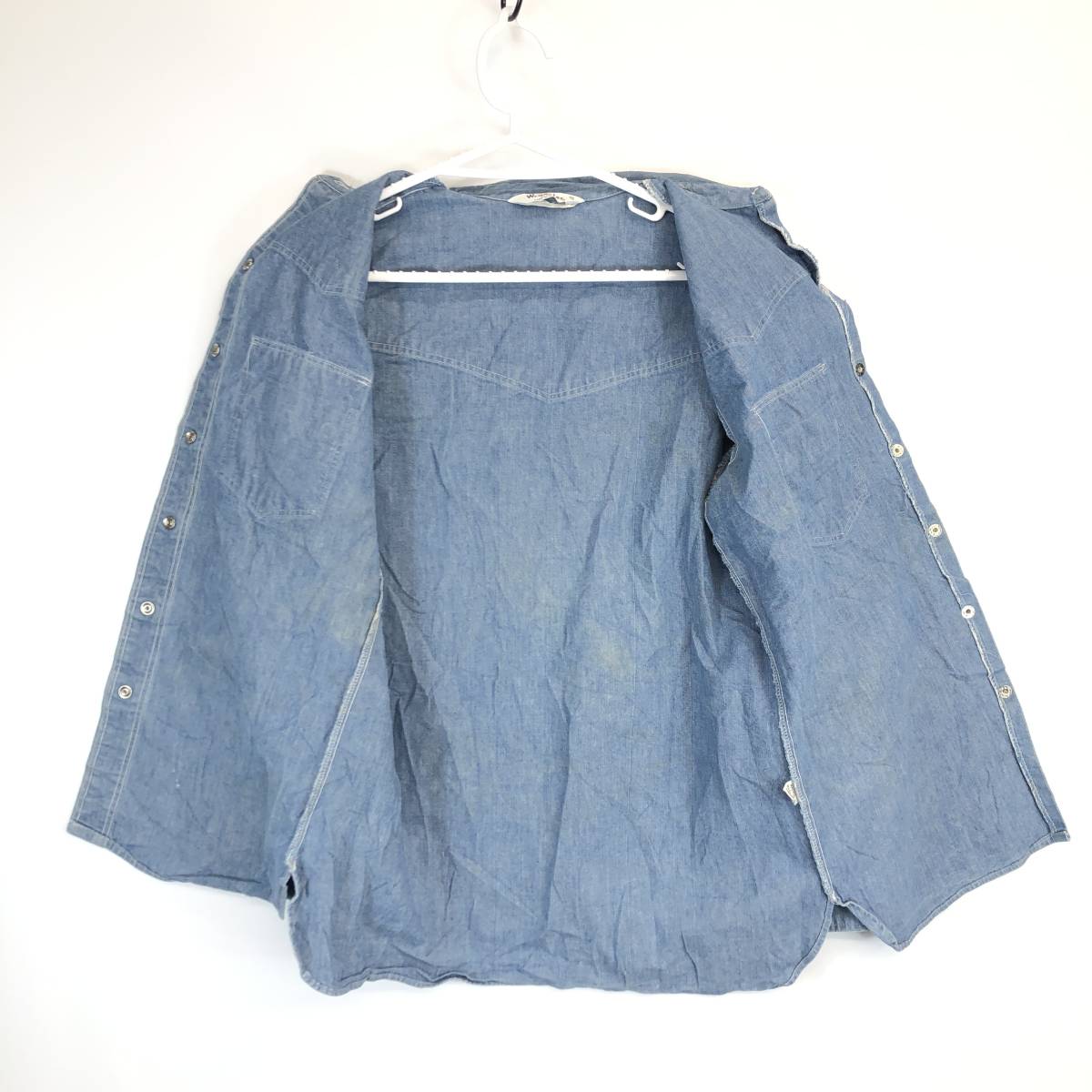 60s 70s USA製 ラングラー Wrangler デニムウエスタンシャツ 36 60s 70s USA製 ラングラー Wrangler デニムウエスタンシャツ 36