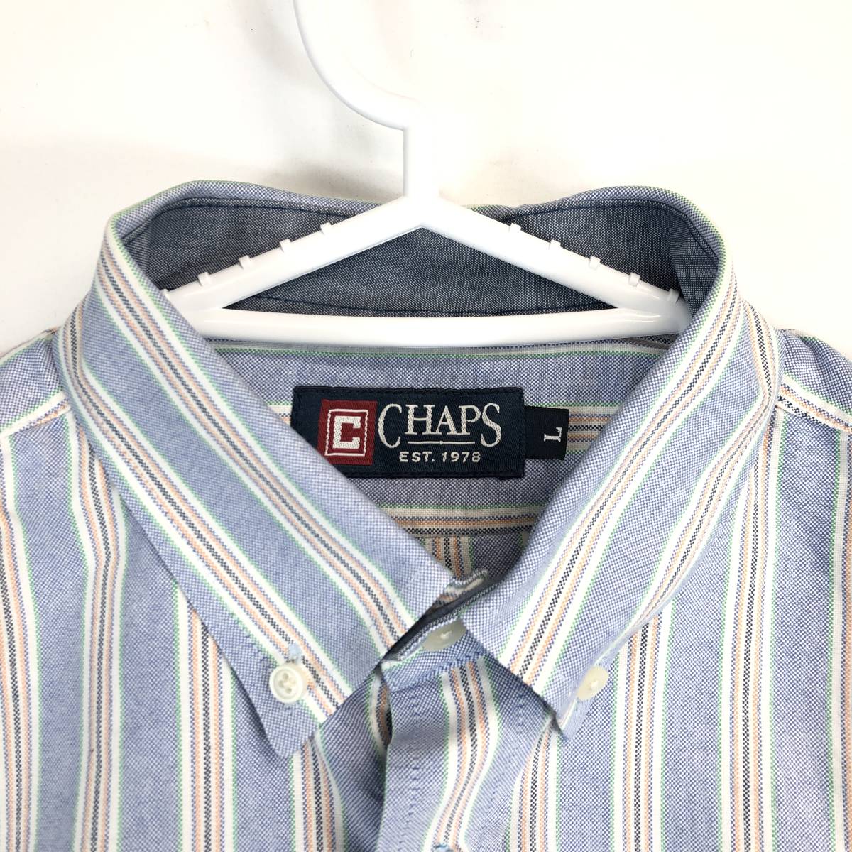 CHAPS チャップス 長袖ボタンダウンシャツ Lサイズ ストライプ P93201 コットン
