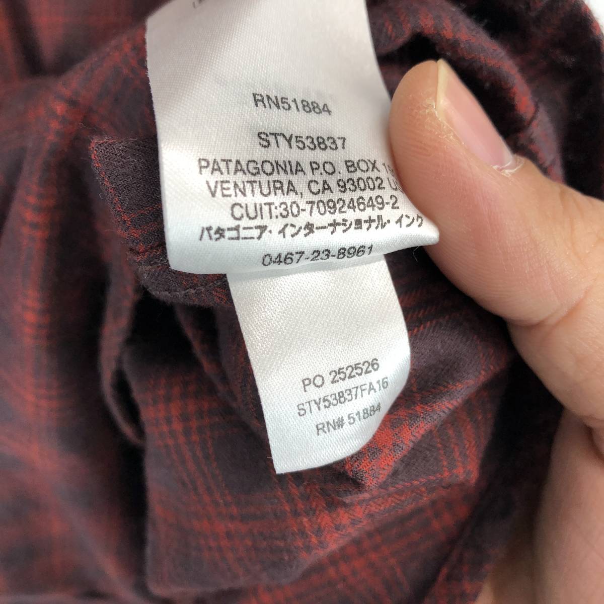 patagonia（パタゴニア） Men's 長袖ボタンシャツ オーガニックコットン XSサイズ Flannel Shirt #53837