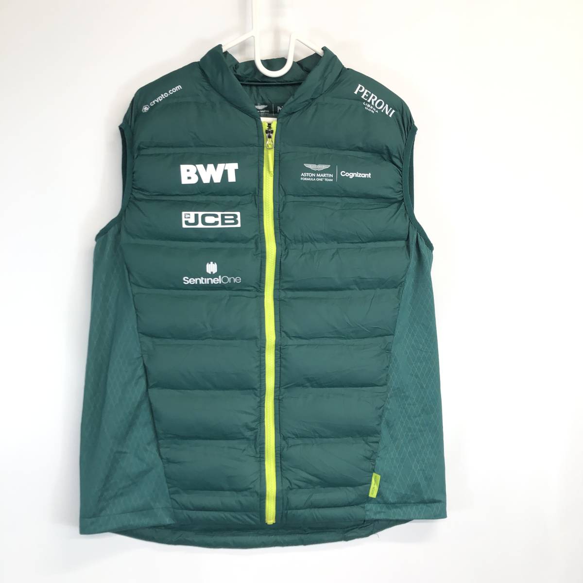 Aston Martin Racing Gilet Vest F-1 アストンマーティン オフィシャル ダウンベスト アウター ベスト グリーン Lサイズ_画像1