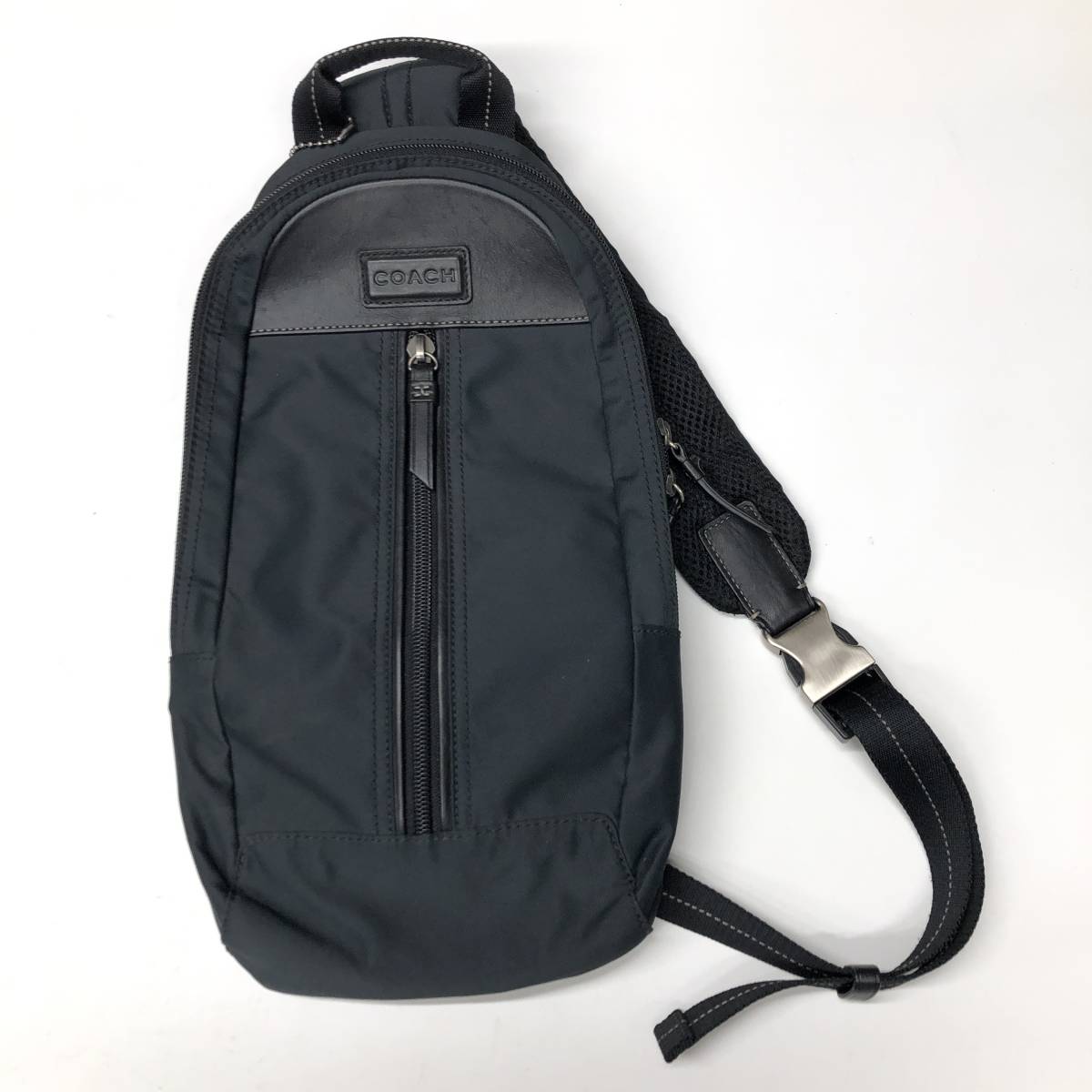 COACH コーチ ワンショルダーバッグ ナイロン レザー ブラック系 COACH コーチ ワンショルダーバッグ ナイロン レザー ブラック系