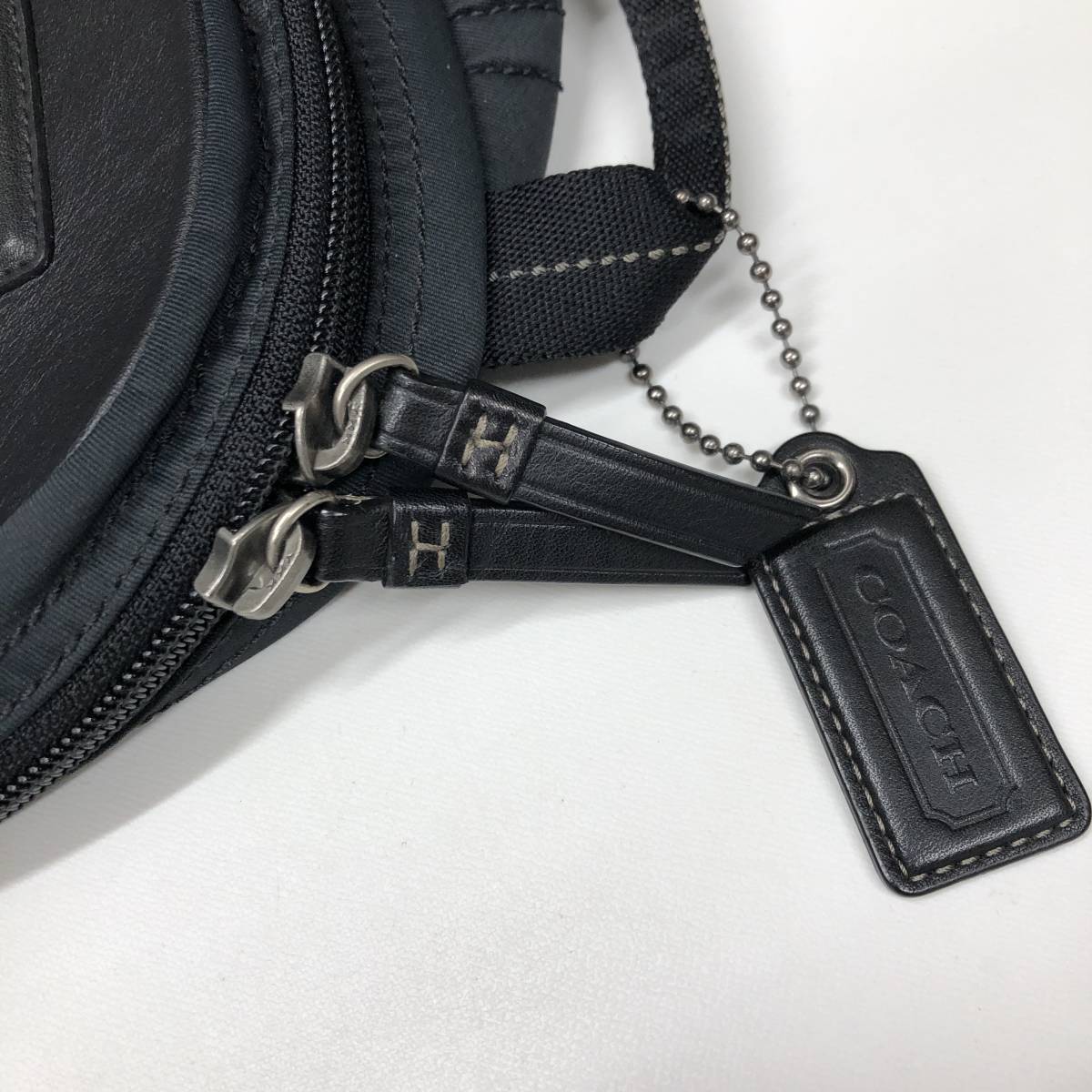COACH コーチ ワンショルダーバッグ ナイロン レザー ブラック系 COACH コーチ ワンショルダーバッグ ナイロン レザー ブラック系