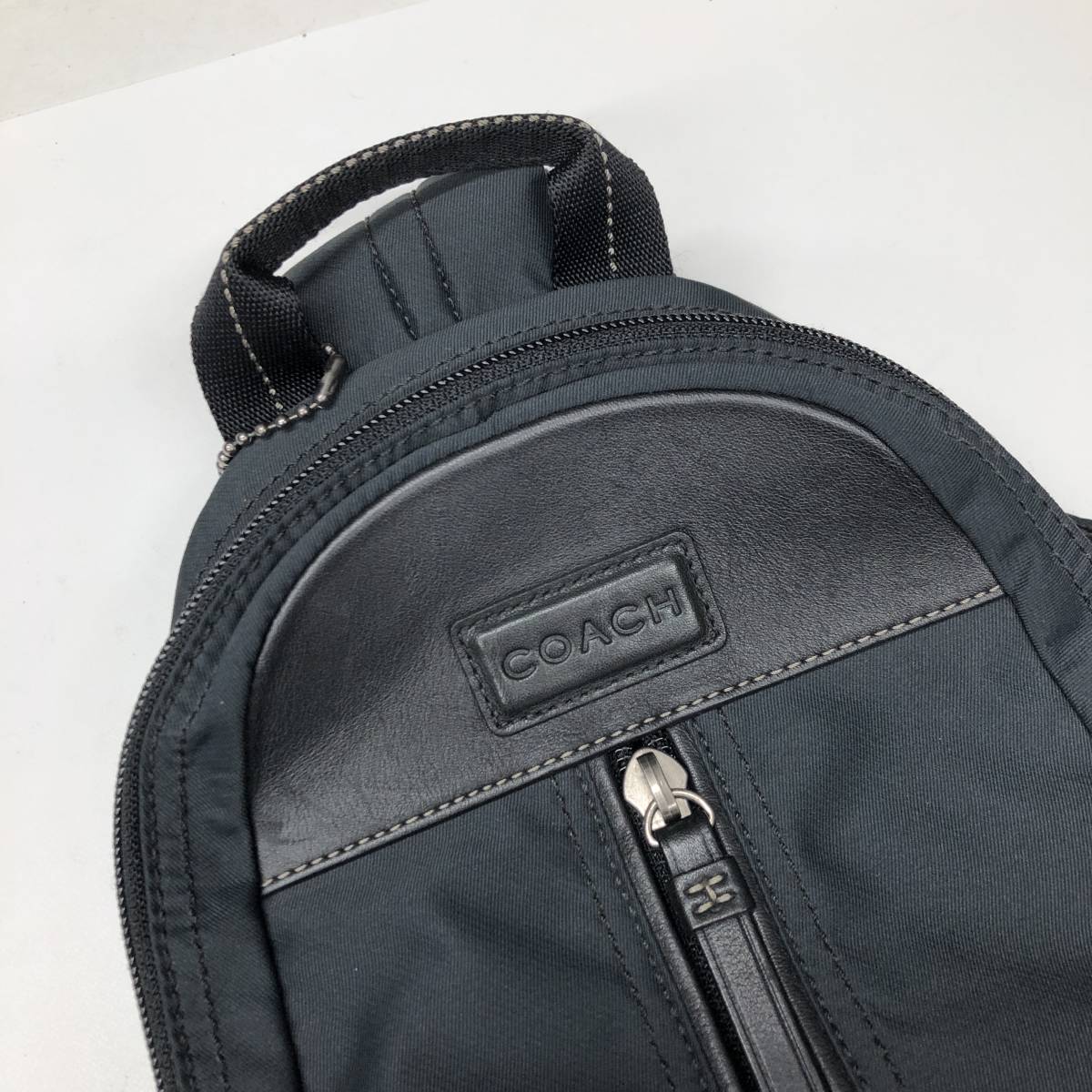 COACH コーチ ワンショルダーバッグ ナイロン レザー ブラック系 COACH コーチ ワンショルダーバッグ ナイロン レザー ブラック系