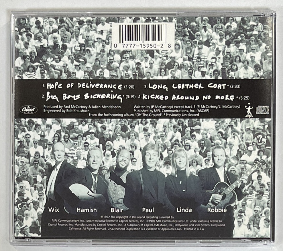 M5306◆PAUL McCARTNEY◆HOPE OF DELIVERANCE(1CD)輸入盤_画像2