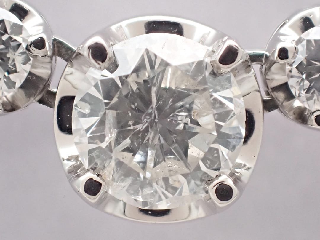 PT850 プラチナ ダイヤ テニス グラデーション ネックレス 7.00ct+1.001ct 41cm 28.7g 中古A 【送料無料】 C-8988_画像7